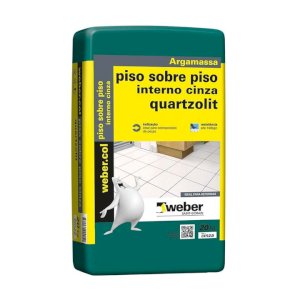 Argamassa Quartzolit de uso Interno Piso Sobre Piso 20kg Cinza